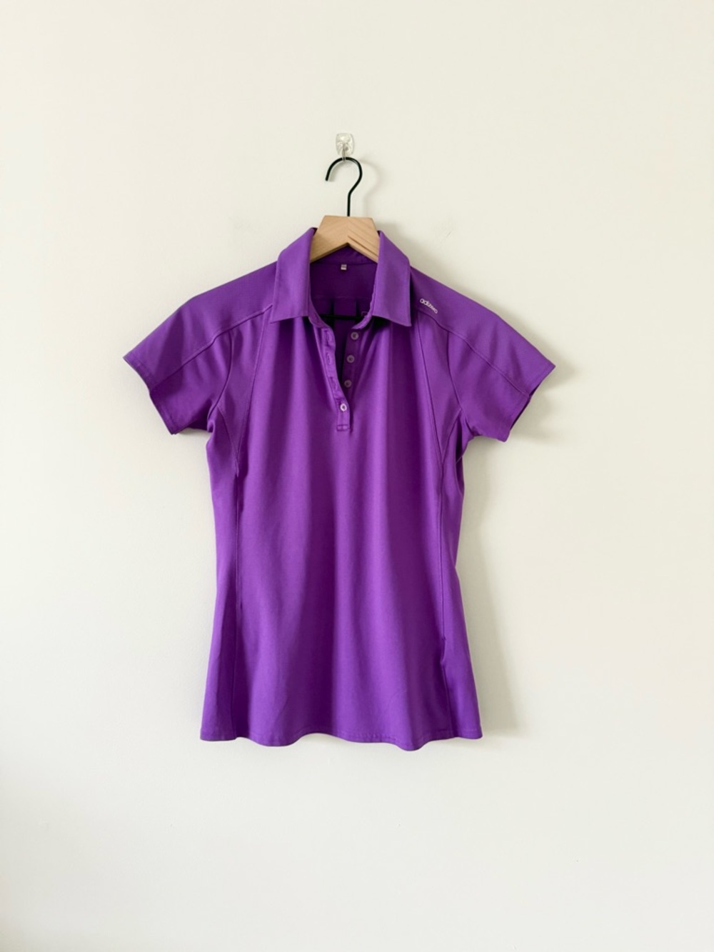 adidas Purple Short-Sleeve Button-Down Polo Top Golf Adizero Size S